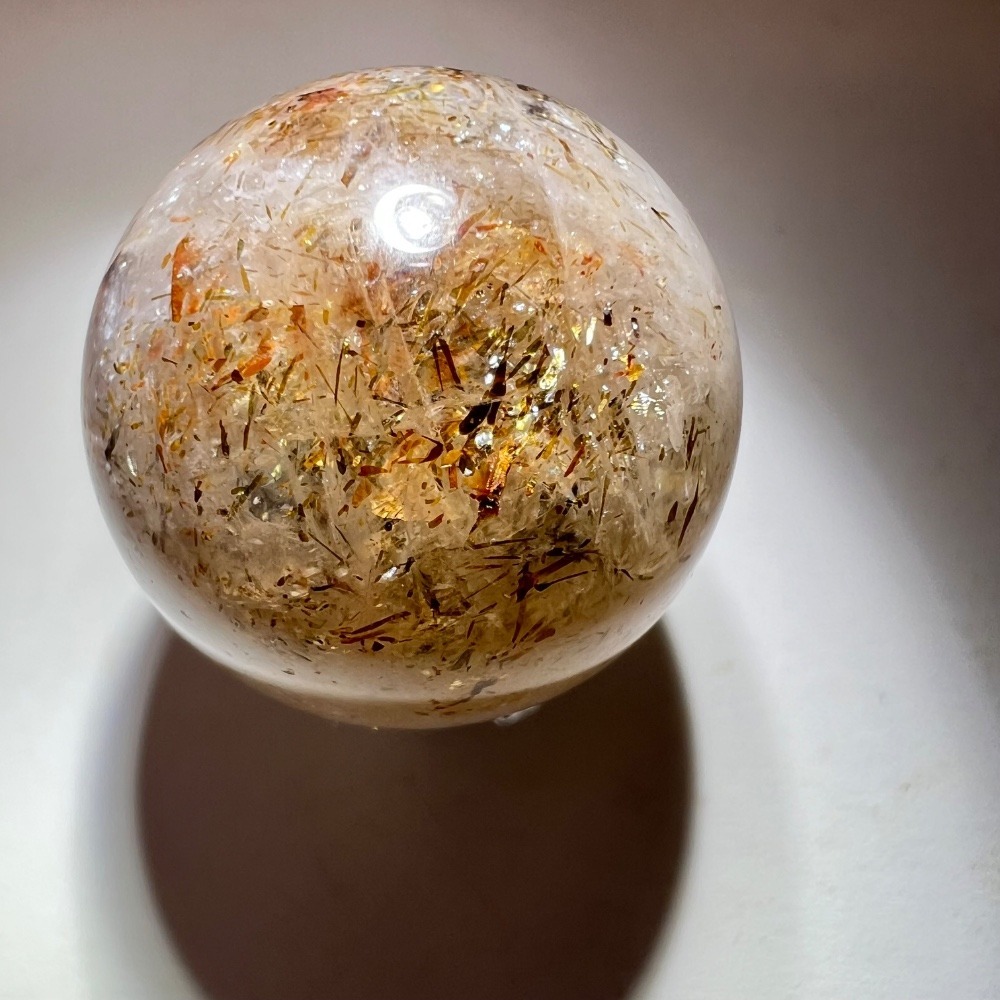 Golden Rutilated‎ Quartz Marble Sphere - Picture 9 of 13